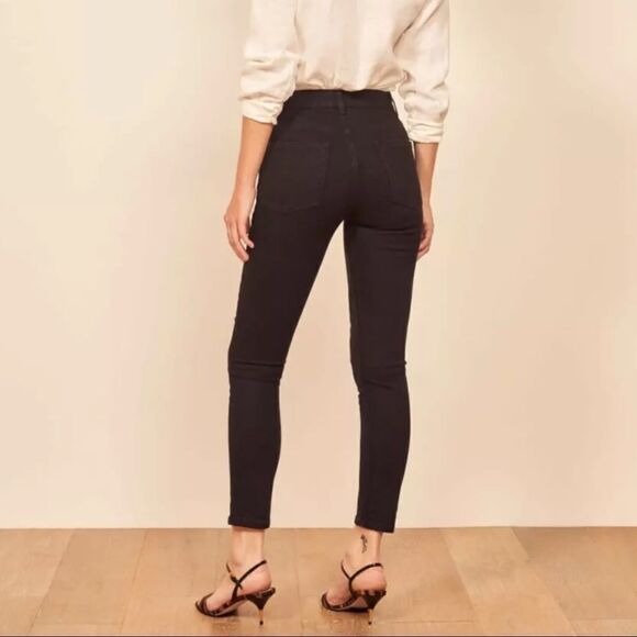 REFORMATION Serena High Waisted Rise Skinny Black Denim Jeans NEW WITH TAGS! - Picture 5 of 13
